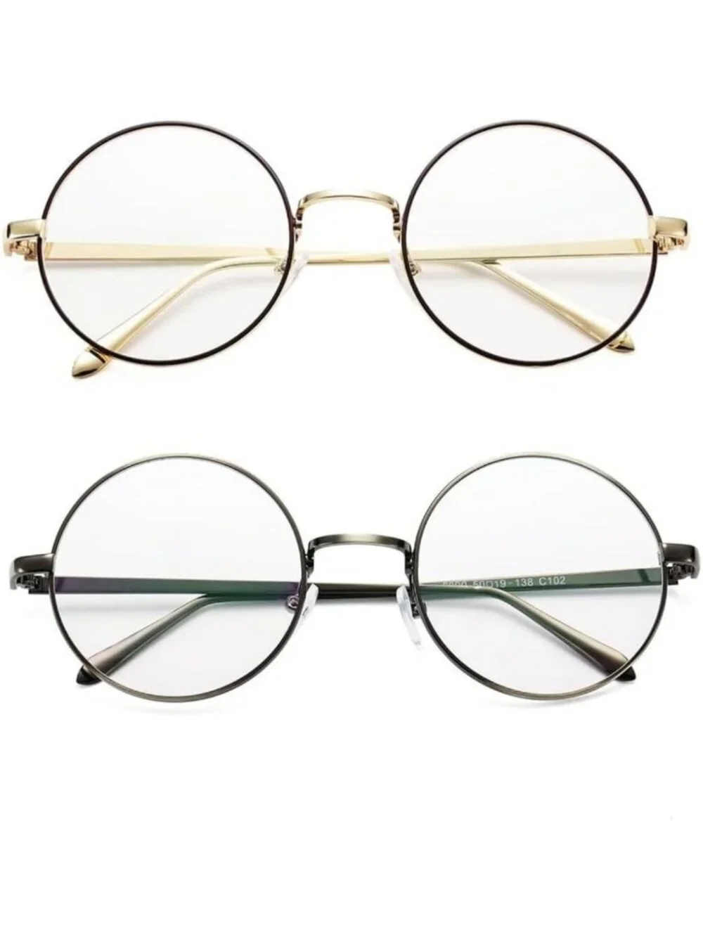 Retro Round Metal Glasses with Clear Lenses - Stylish Eyewear for Every Occasion